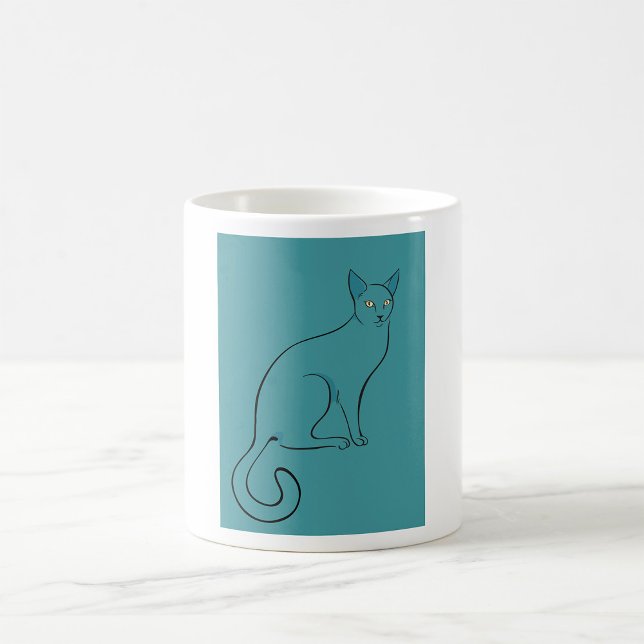 Sleek Cat Sketch Kaffemugg (Skapare uppladdad)