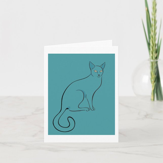 Sleek Cat Sketch Kort (Skapare uppladdad)
