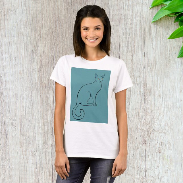 Sleek Cat Sketch T Shirt (Skapare uppladdad)