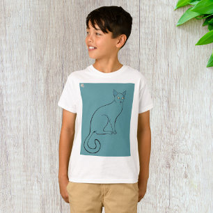 Sleek Cat Sketch T Shirt