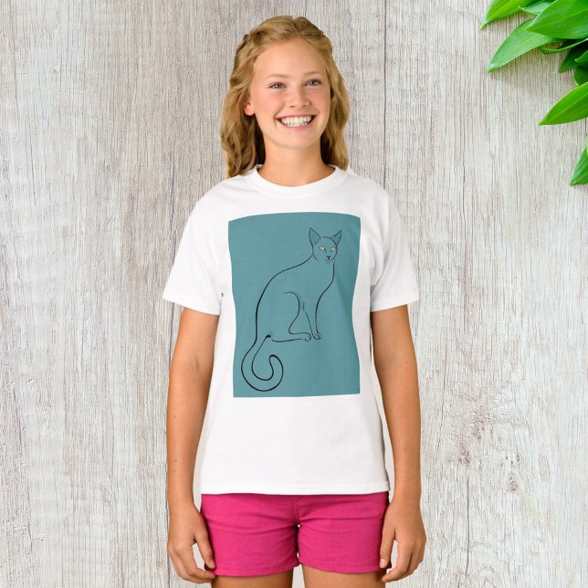 Sleek Cat Sketch T Shirt (Skapare uppladdad)
