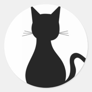 Sleek Cat Sticker Runt Klistermärke