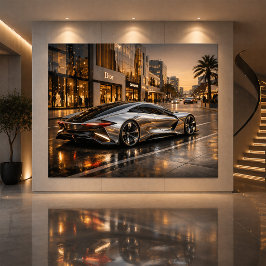 Sleek Concept Supercar Wall Decor Kort