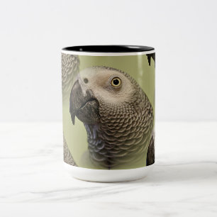 Sleek Congo African Grått Parrot Två-Tonad Mugg