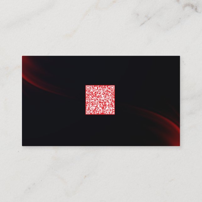 Sleek Dark Professional QR Code Networking Card Visitkort (Baksida)