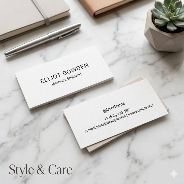 Sleek Enkel Design Personlig Visitenkort (Sleek Simple Design Personalized Calling Card)