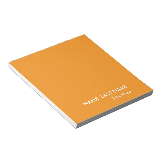 Sleek Enkel orange Anpassad  Anteckningsblock (Vinklad)
