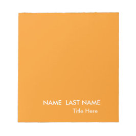 Sleek Enkel orange Anpassad  Anteckningsblock