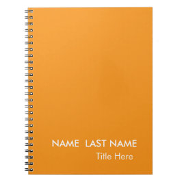 Sleek Enkel orange Anpassad  Anteckningsbok