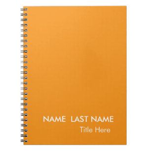 Sleek Enkel orange Anpassad  Anteckningsbok