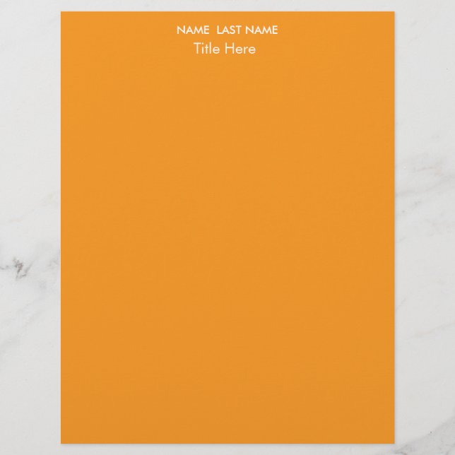 Sleek Enkel orange Anpassad  Brevhuvud (Framsida)