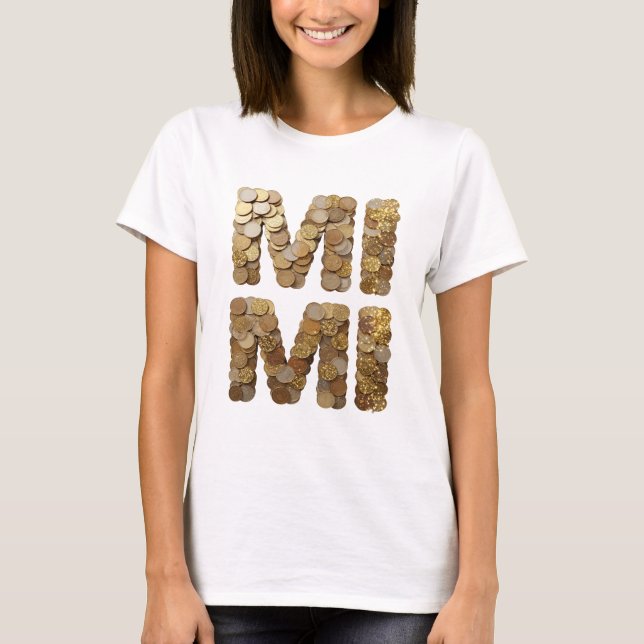 Sleek Gold MINI Slogan Design T Shirt (Framsida)