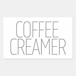 Sleek Grå Kaffekrämare Rektangulärt Klistermärke