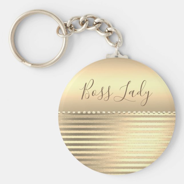 Sleek Guld Chef Dam Nyckelring (Framsidan)