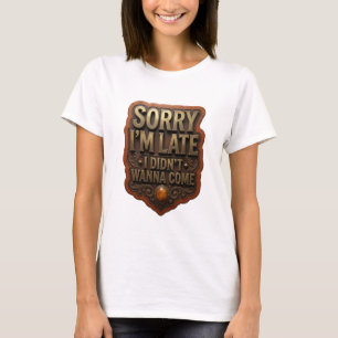 Sleek Guld JAG VILLE INTE KOMMA Textdesign T Shirt
