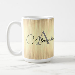 Sleek Guld Monogram Personlig Kaffemugg