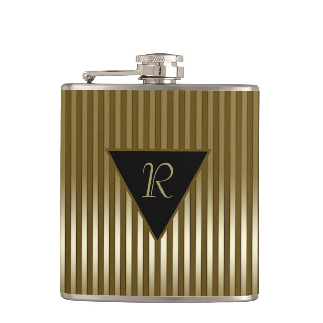 Sleek Guld Rand Monogrammed Fickplunta (Framsidan)