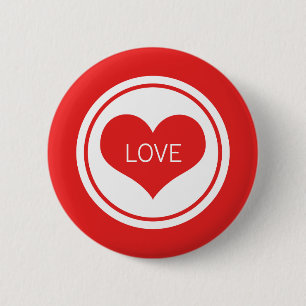 Sleek Heart Button, Red Knapp