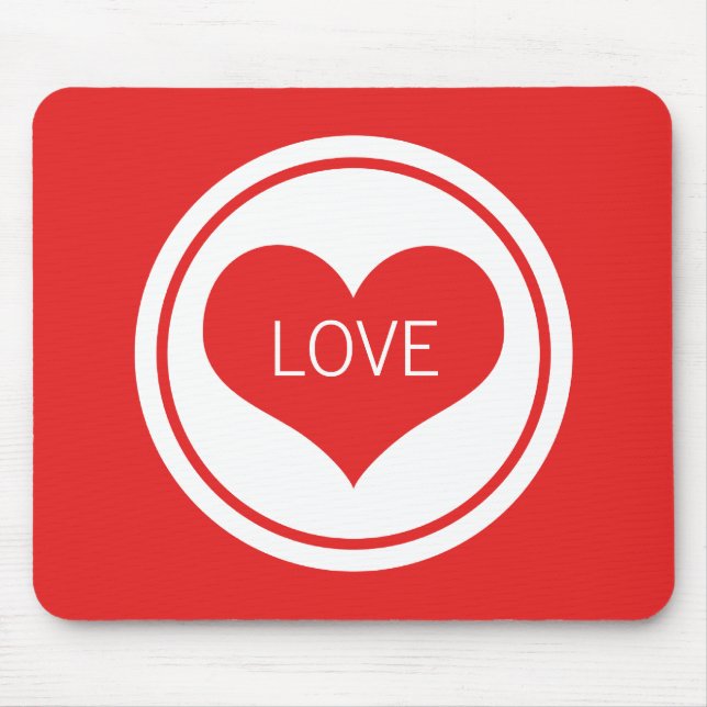 Sleek Heart Mousepad, Red Musmatta (Framsidan)