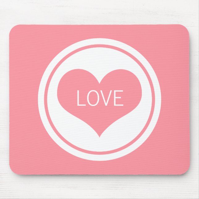 Sleek Heart Mousepad, Rosa Musmatta (Framsidan)