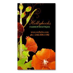 Sleek Hollyhocks Blommigt Magnetic Affärskorts Visitkortmagnet