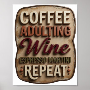 Sleek KAFÉ VUXENLIV VIN ESPRESSO MARTINI REPETERA Poster