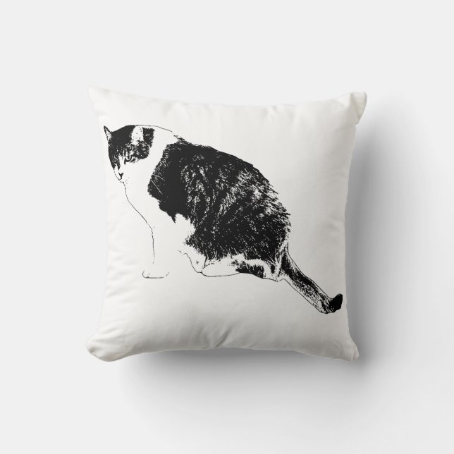 Sleek kattkontur förhöjer heminredning kudde (Framsida)