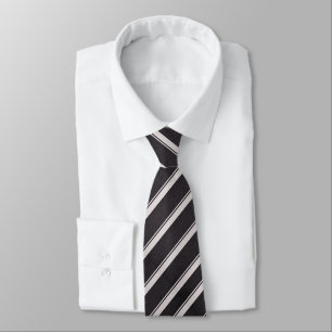 Sleek kolgrå och silver diagonalt randig slips
