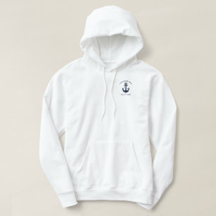 Sleek maritimt fartygsnamn och kapten signatur hoodie