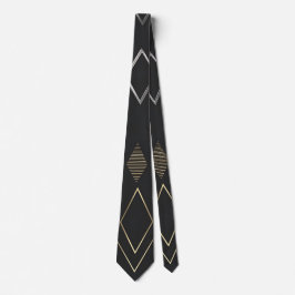 Sleek Metallic Black Neck Tie Slips