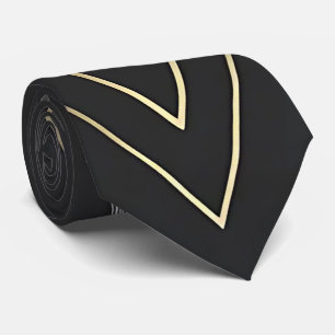 Sleek Metallic Black Neck Tie Slips