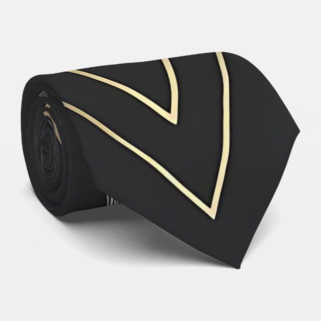 Sleek Metallic Black Neck Tie Slips (Rullad)