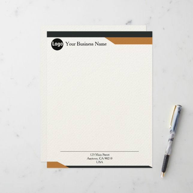 Sleek Minimalist Corporate Letterhead for Modern Brevhuvud (Fram/Back In Situ)