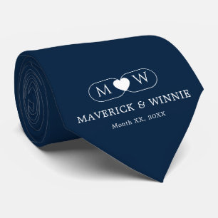 Sleek Minimalistisk Modern Bröllop Djup Navy Slips