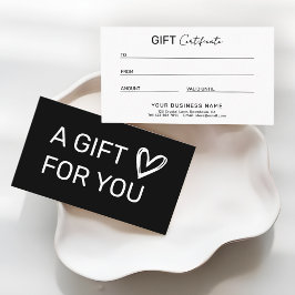 Sleek Modern Business Gift Certificate
