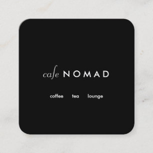 Sleek Modern Designer Cafe Boutique Black Fyrkantigt Visitkort