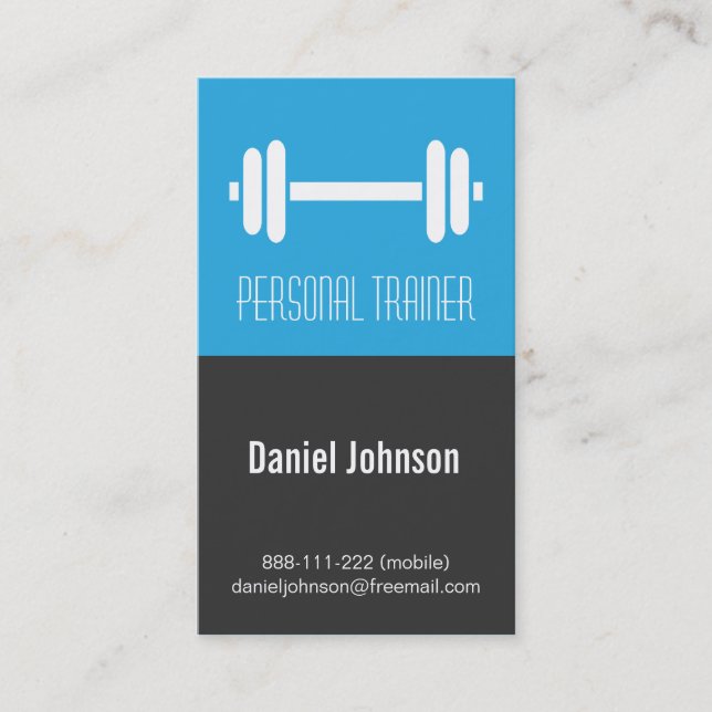 Sleek Modern Fitness Personlig Tränare Vikter Visitkort (Framsida)