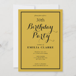 Sleek Modern Födelsedagsfest inbjudan för Vuxnor