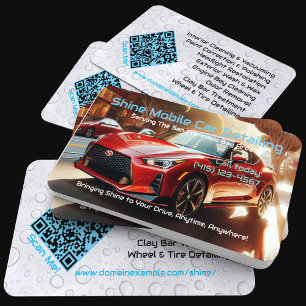 Sleek Modern Mobile Auto-bil - ange QR-kods-URL Visitkort