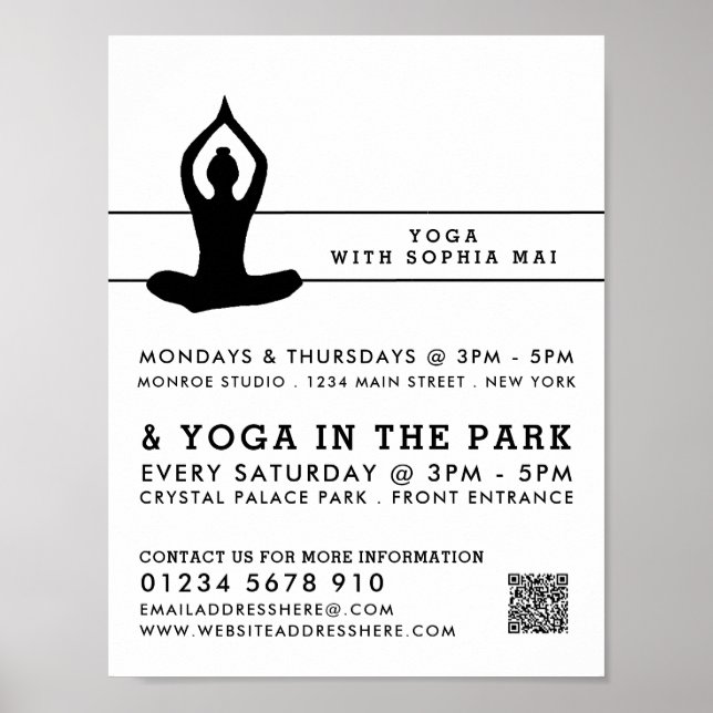 Sleek Modern Yoga Class Advertising Poster (Framsidan)