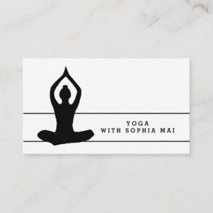 Sleek Modern Yoga Instructor Visitkort