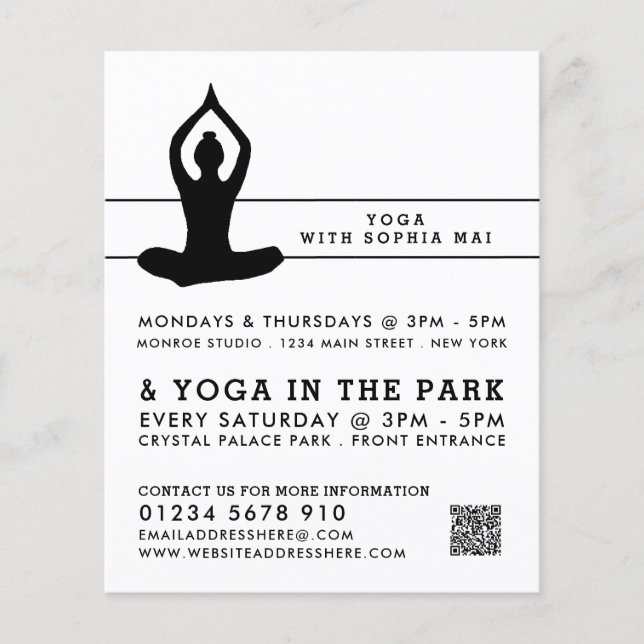 Sleek Modern Yoga-reklamfilm Flygblad (Framsidan)