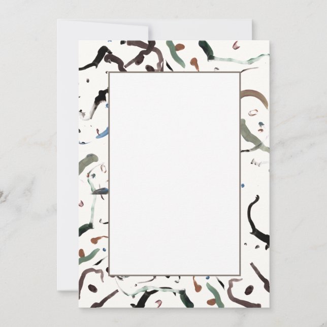 Sleek Moderna Abstrakta Platta Inbjudningar (Framsida)