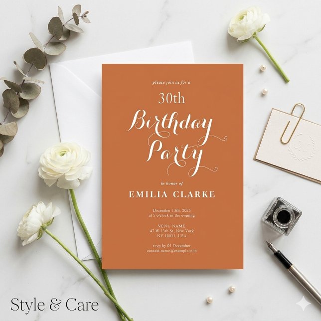 Sleek moderna födelsedagsinbjudningar för vuxna inbjudningar (Sleek Modern Birthday Party Invitations for Adults)