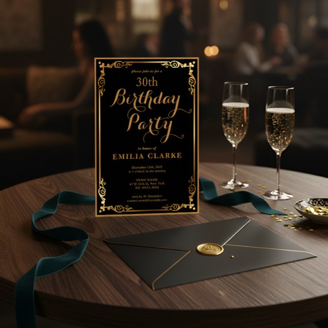 Sleek moderna födelsedagsinbjudningar för vuxna inbjudningar (Skapare uppladdad)