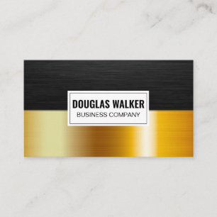 Sleek Mörk Metall Guld Metallic Färg Block Visitkort