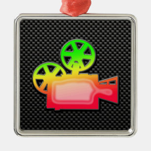 Sleek Movie Camera Julgransprydnad Metall