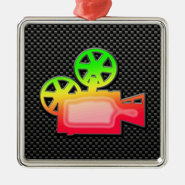 Sleek Movie Camera Julgransprydnad Metall (Framsidan)