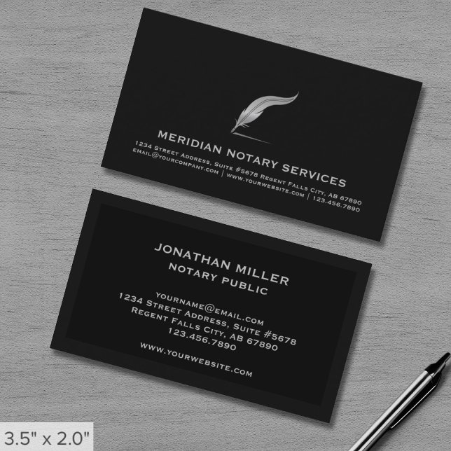 Sleek Notary Public Service Card Visitkort (Skapare uppladdad)