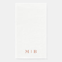 Sleek och Simple Terracotta Monogram Bröllop
